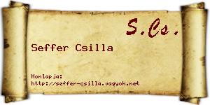 Seffer Csilla névjegykártya